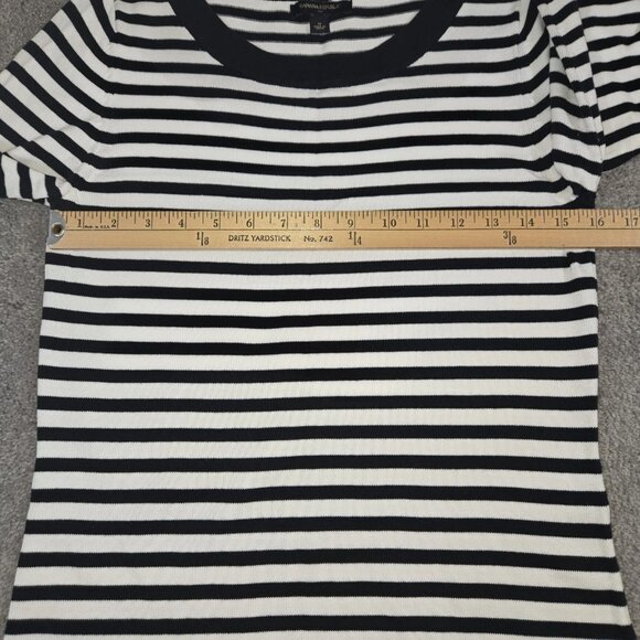 Banana Republic Woman’s 3/4 Sleeve Dress Medium Sweater Blk/Whte - Picture 6 of 13